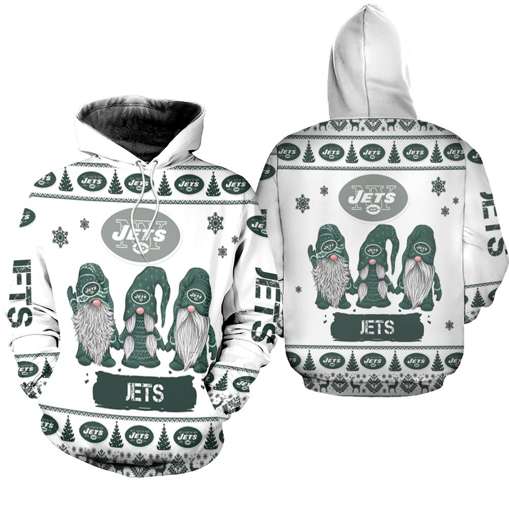Gnomes New York Jets Christmas 3D Hoodie