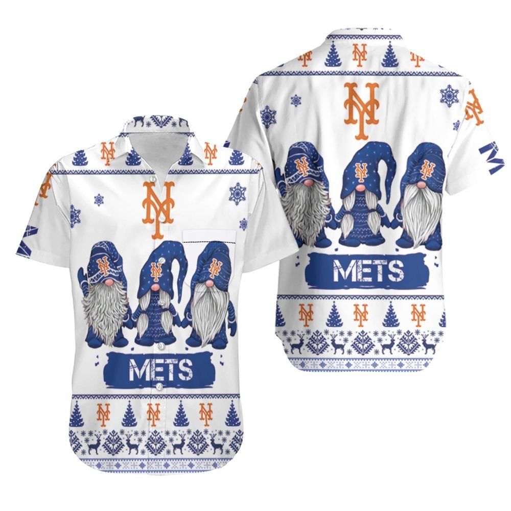 Gnomes New York Mets Christmas 3D Hawaiian Shirt