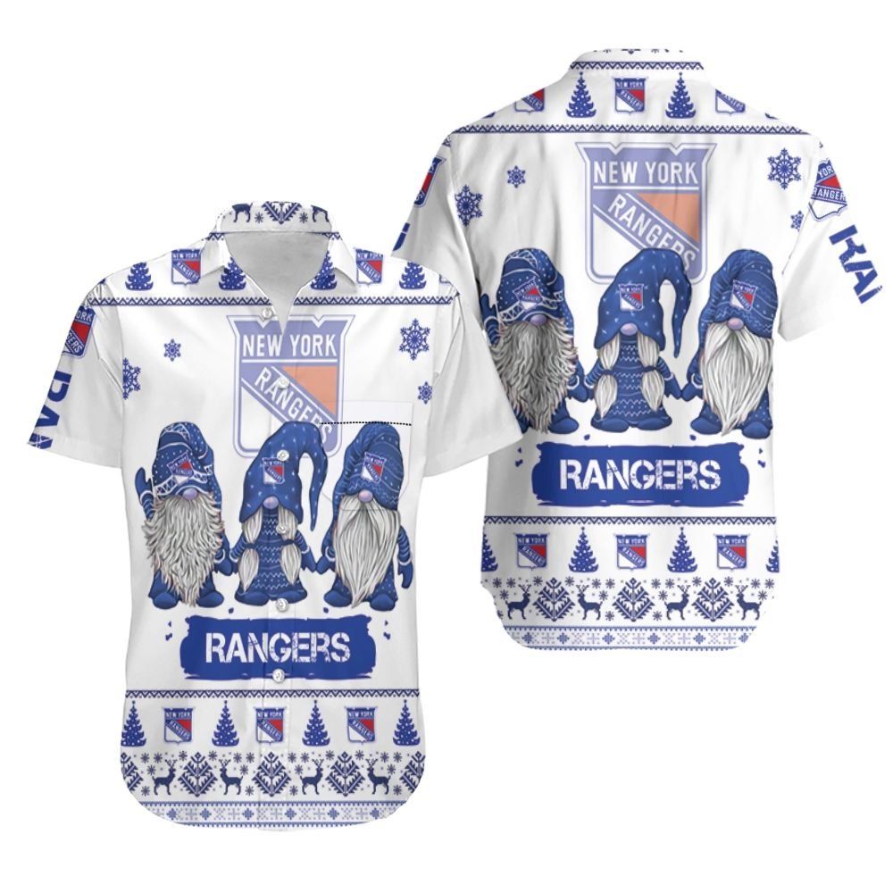 Gnomes New York Rangers Christmas 3D Hawaiian Shirt