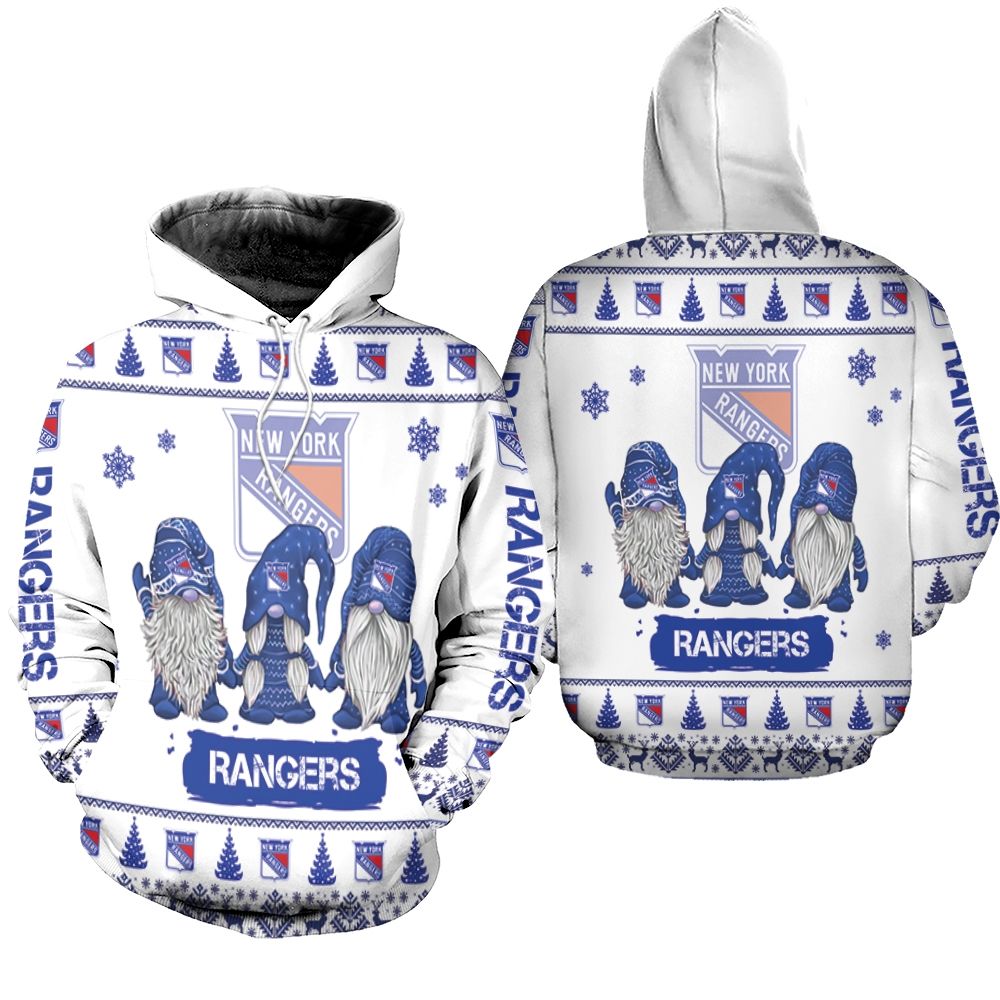 Gnomes New York Rangers Christmas 3D Hoodie