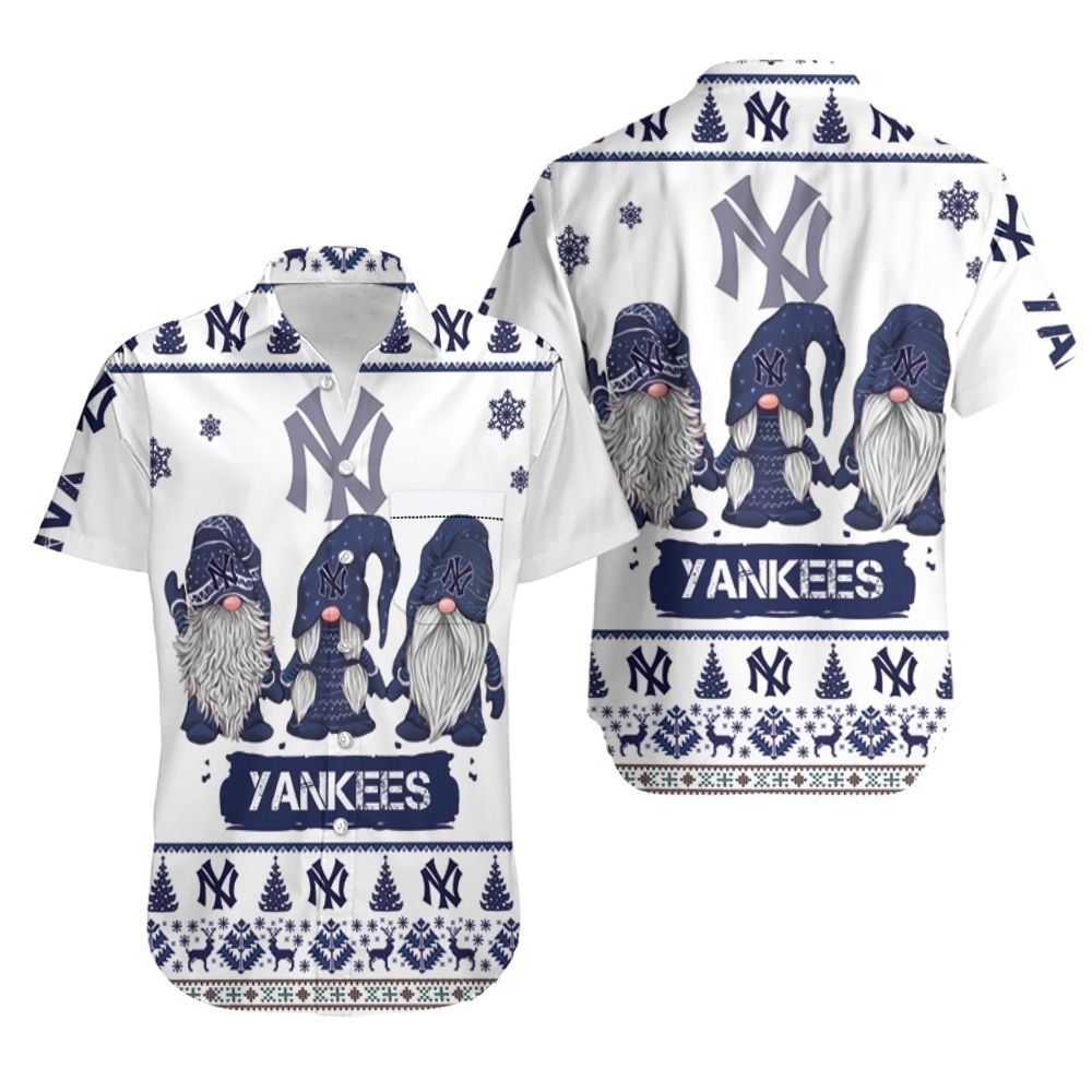 Gnomes New York Yankees Christmas 3D Hawaiian Shirt