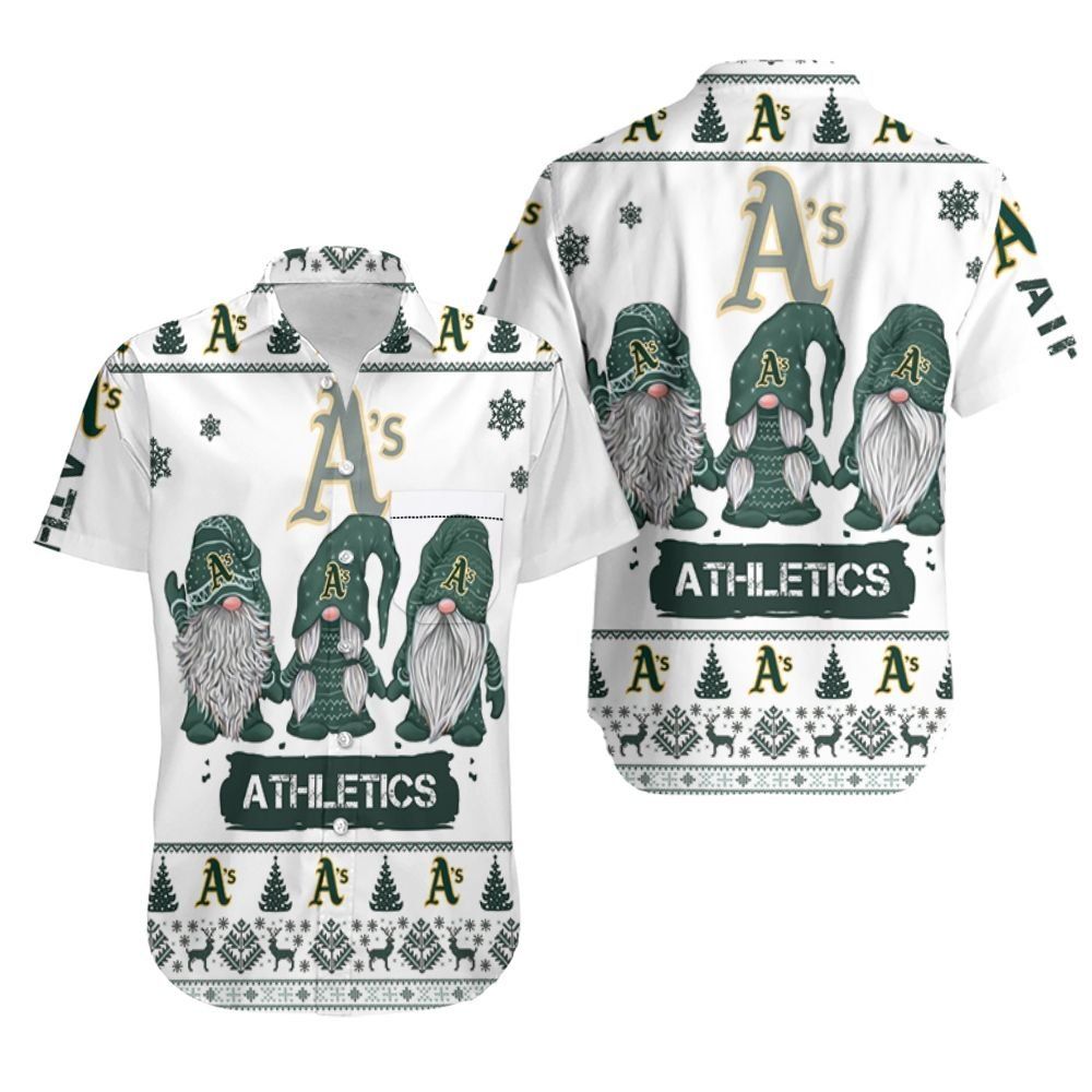 Gnomes Oakland Athletics Christmas 3D Hawaiian Shirt