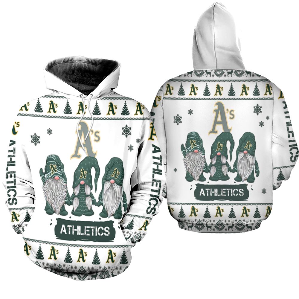 Gnomes Oakland Athletics Christmas 3D Hoodie