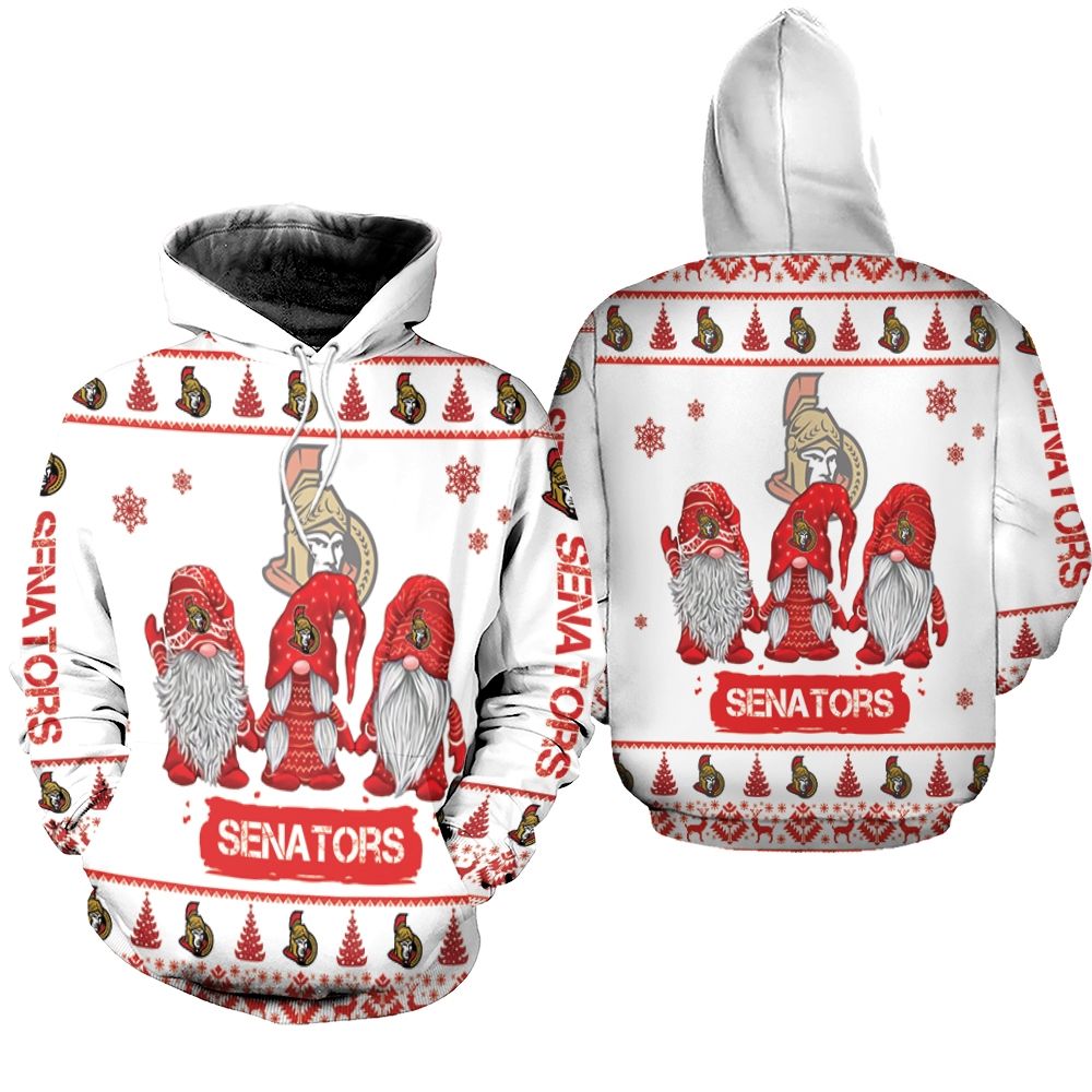 Gnomes Ottawa Senators Christmas 3D Hoodie
