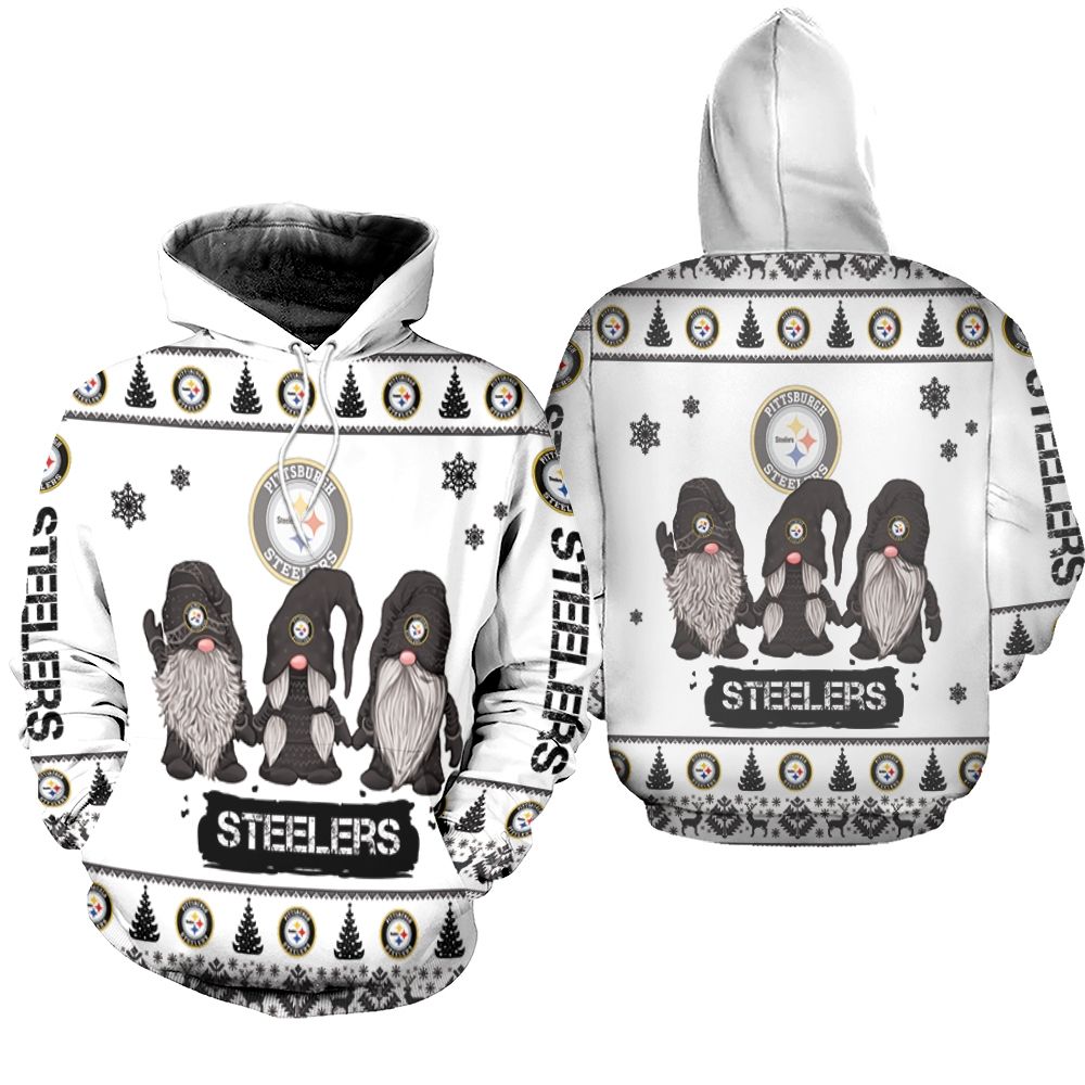 Gnomes Pittsburgh Steelers Christmas 3D Hoodie