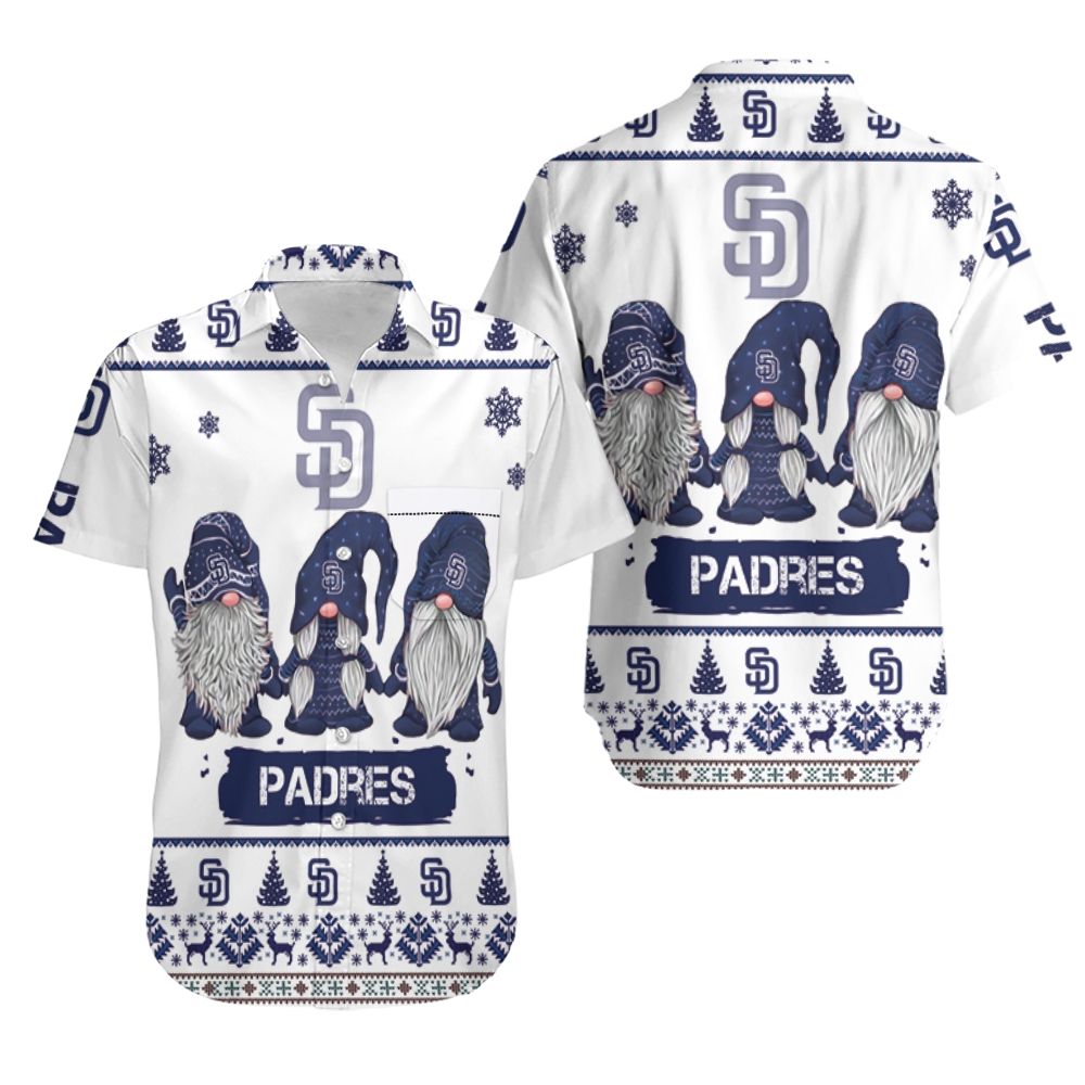Gnomes San Diego Padres Christmas 3D Hawaiian Shirt
