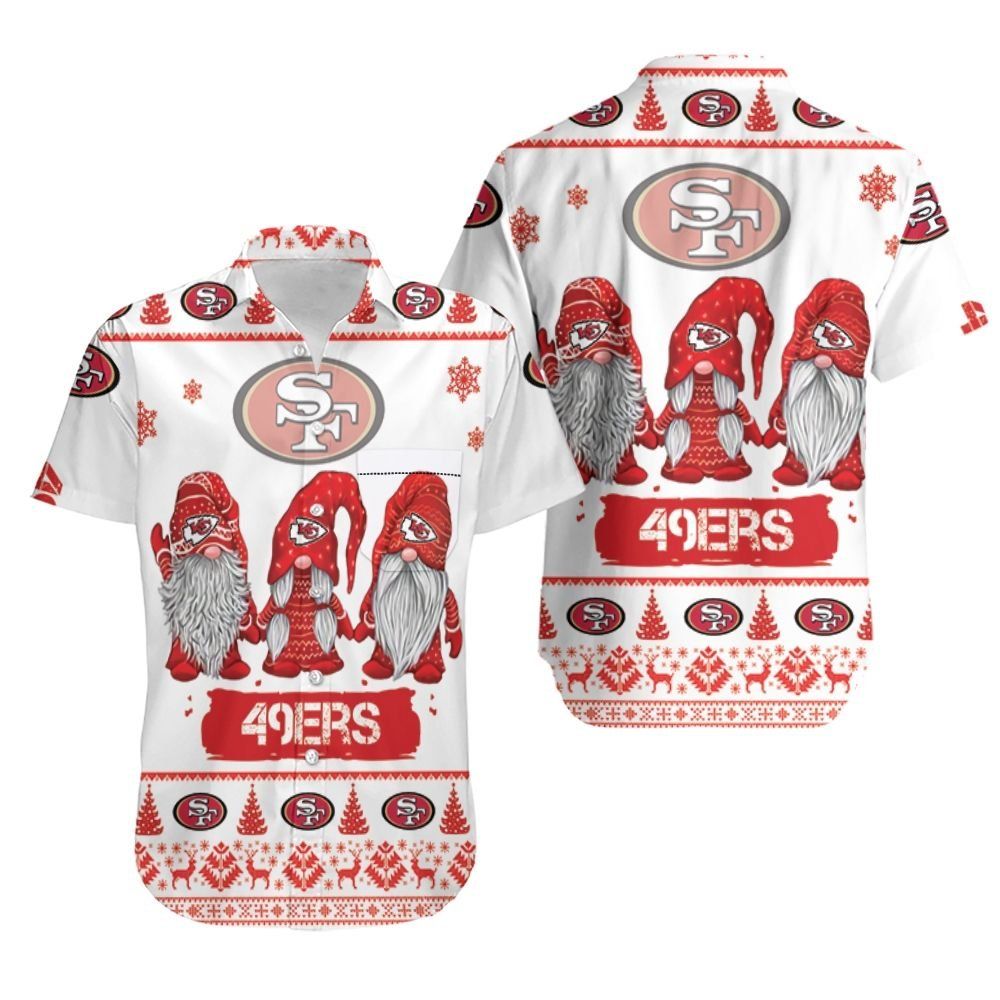 Gnomes San Francisco 49Ers Christmas 3D Hawaiian Shirt
