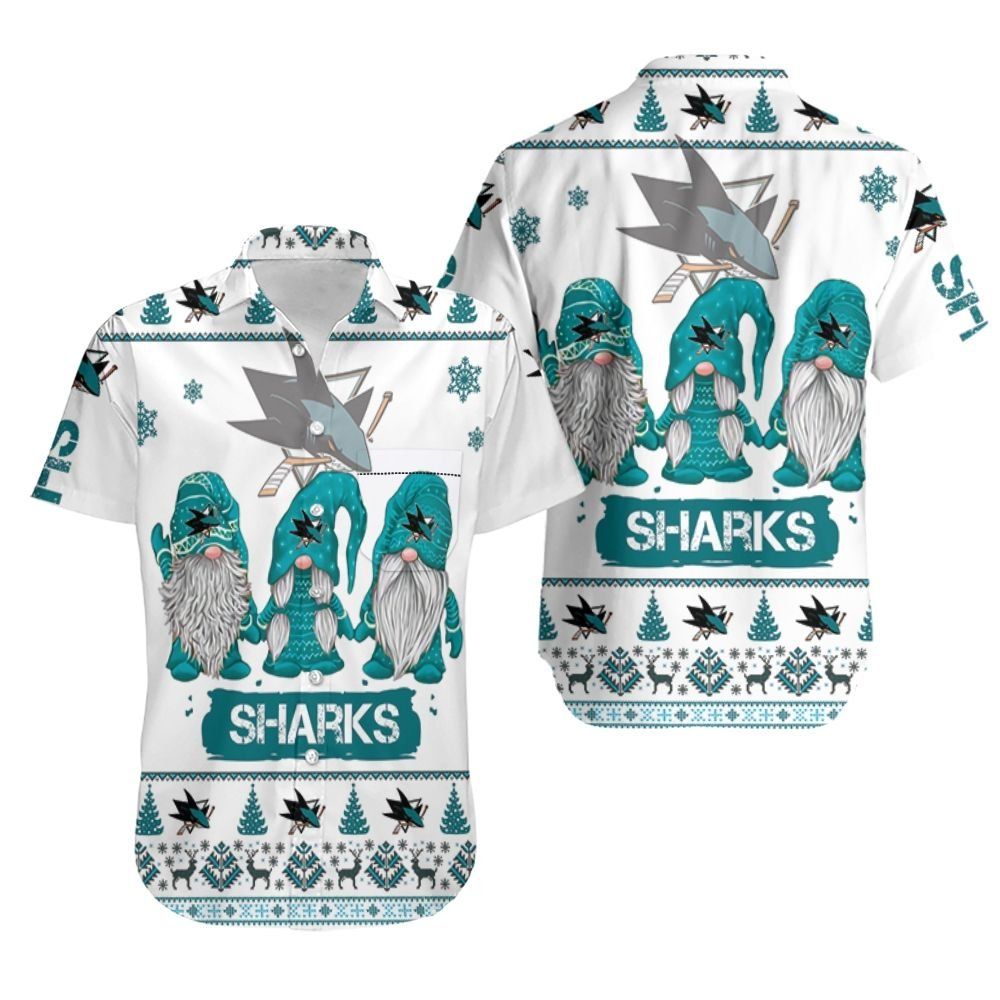 Gnomes San Jose Sharks Christmas 3D Hawaiian Shirt