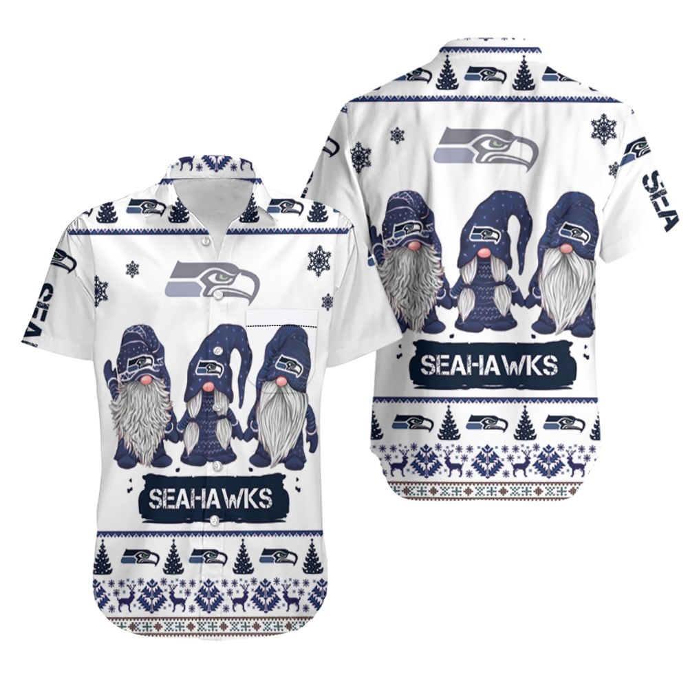 Gnomes Seattle Seahawks Christmas 3D Hawaiian Shirt