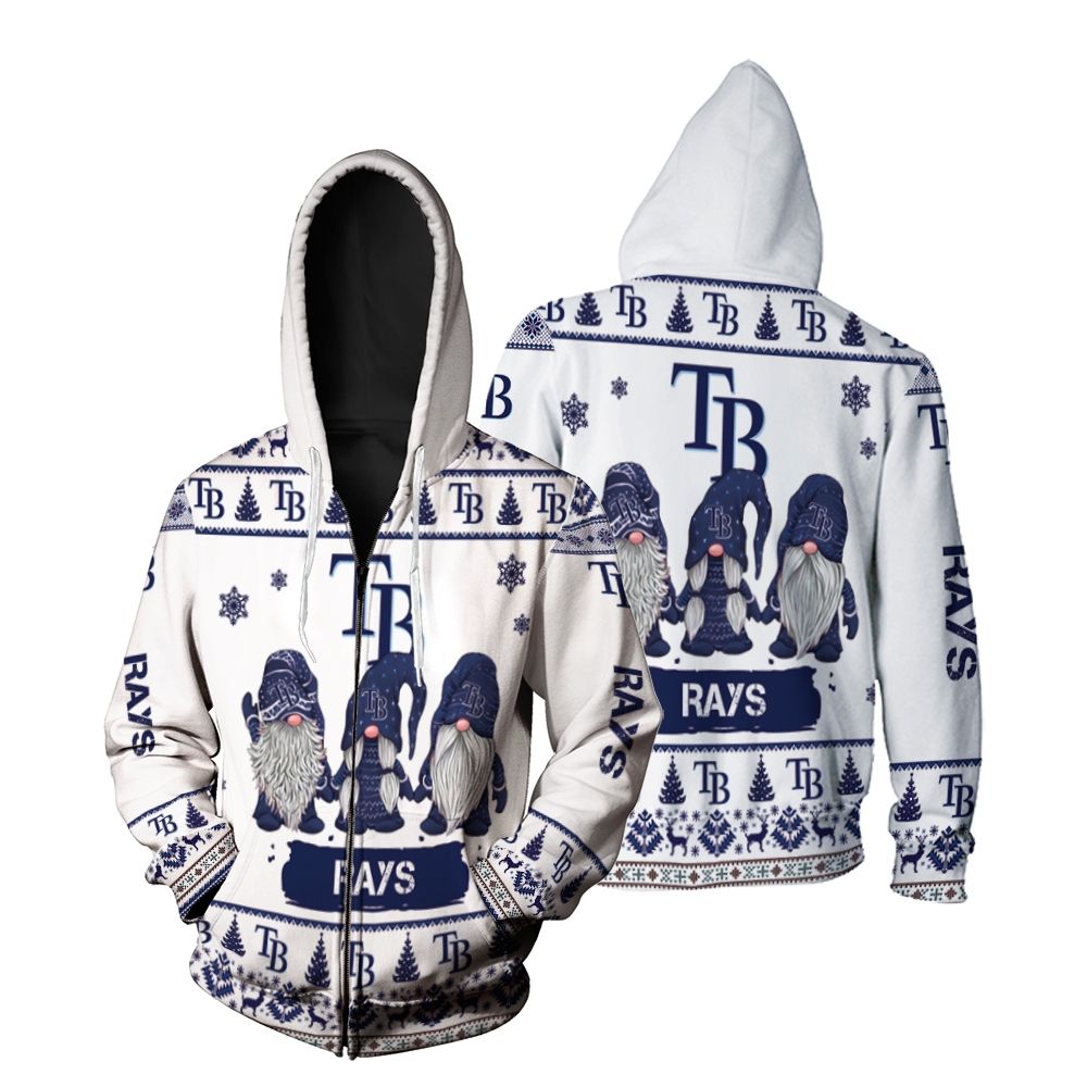 Gnomes Tampa Bay Rays Christmas 3D Zip Hoodie