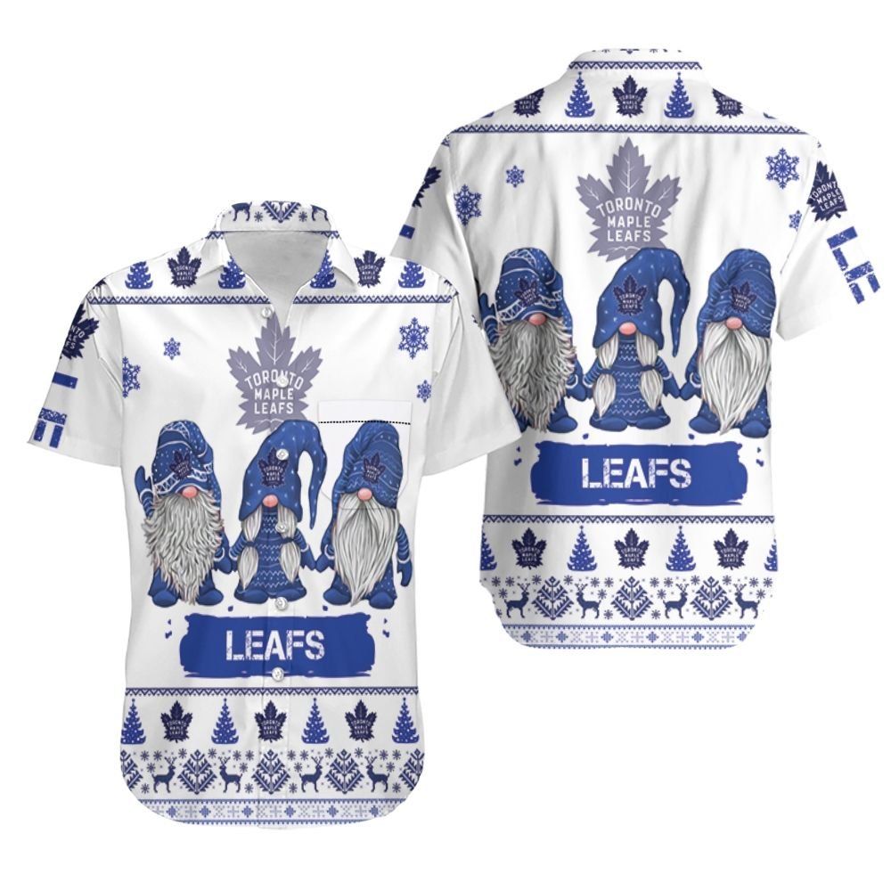 Gnomes Toronto Maple Leafs Christmas 3D Hawaiian Shirt