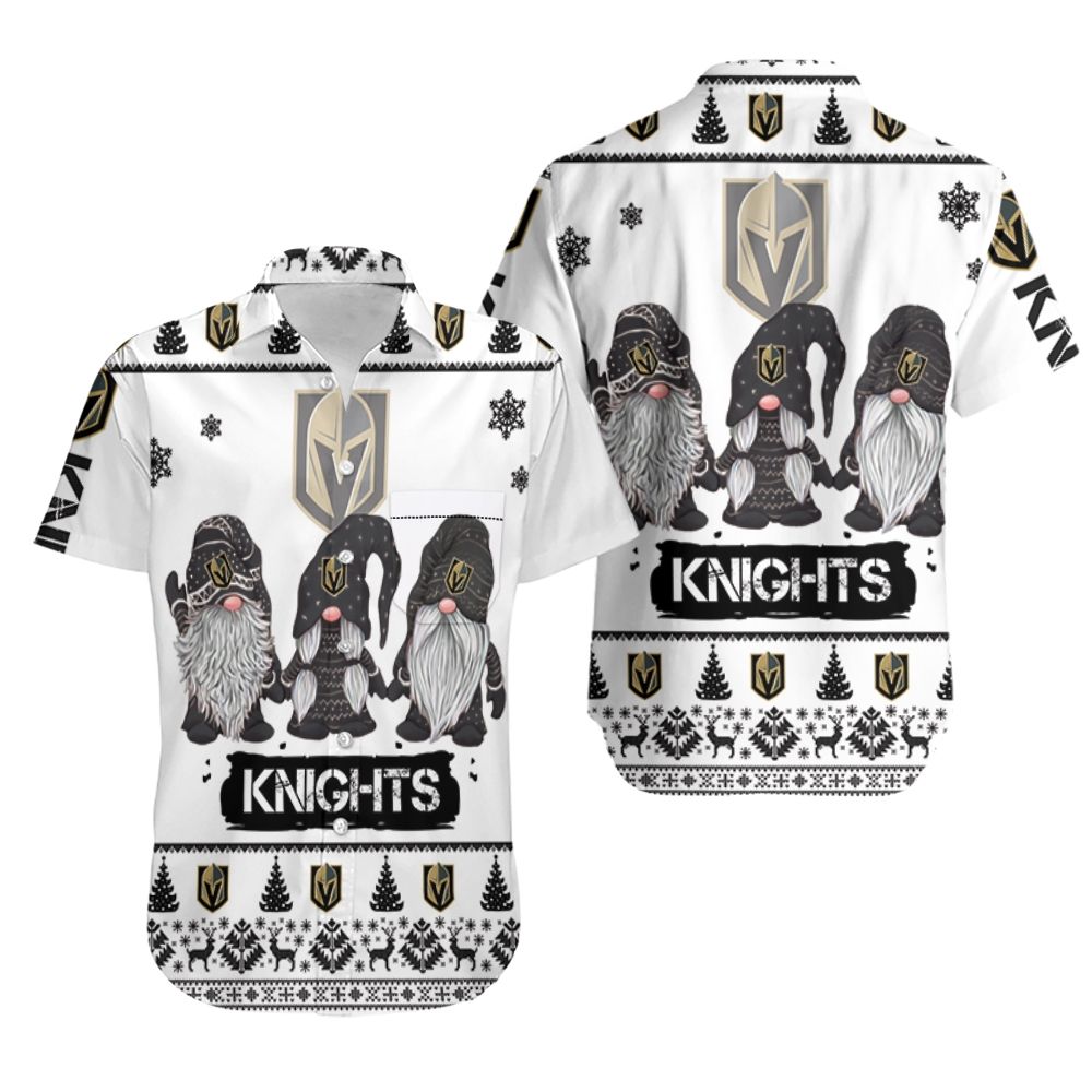 Gnomes Vegas Golden Knights Christmas 3D Hawaiian Shirt