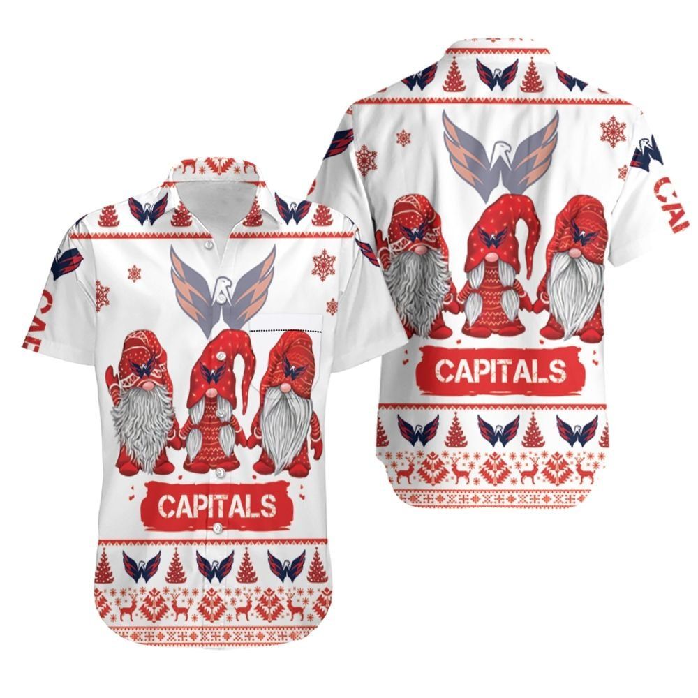 Gnomes Washington Capitals Christmas 3D Hawaiian Shirt