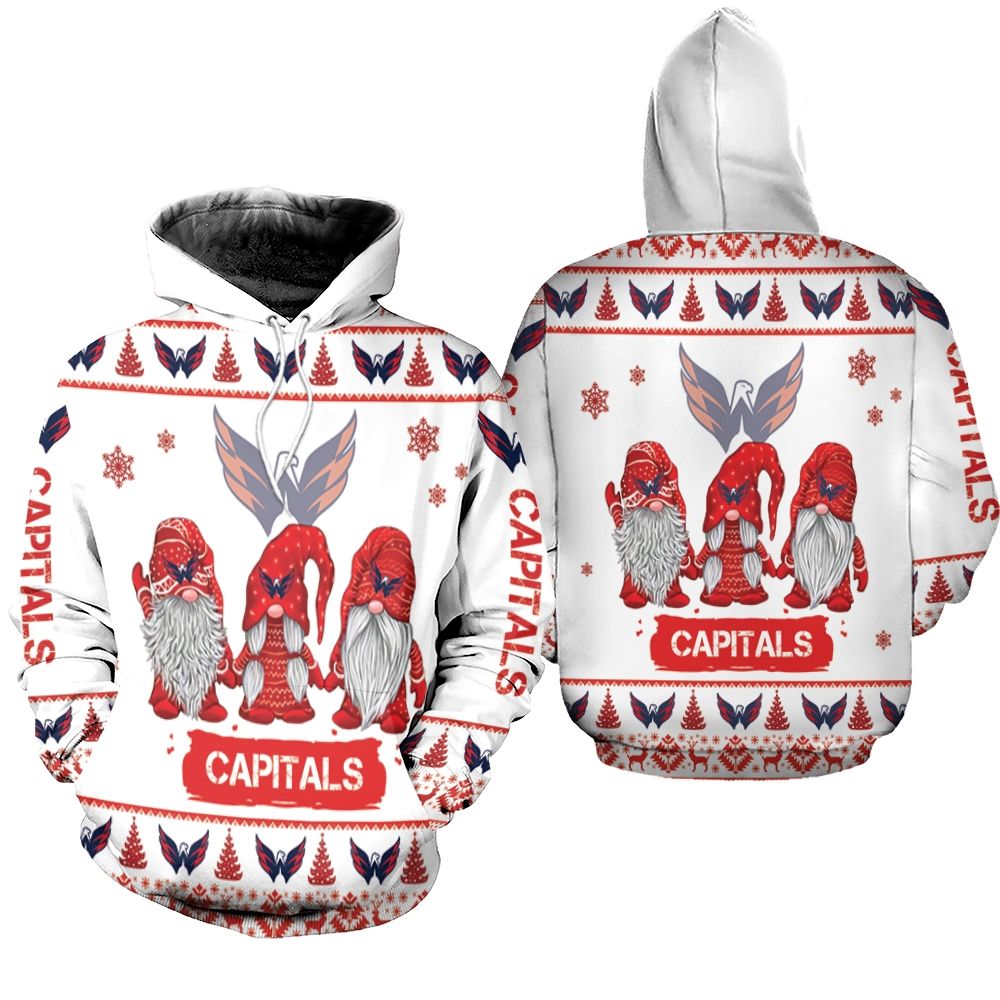 Gnomes Washington Capitals Christmas 3D Hoodie