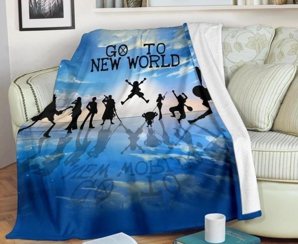 Go To New World One Piece Sherpa Blanket Cozy Blanket Fleece Blanket