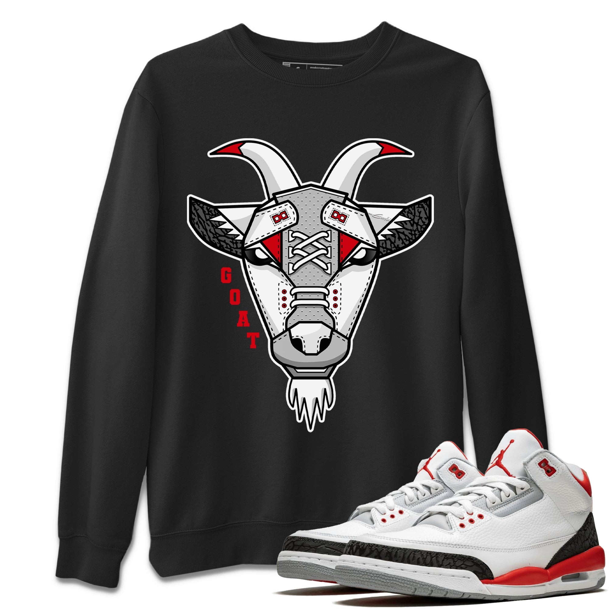 Goat Face Unisex Sweater – Air Jordan 3 Fire Red, Sneakers Matching Sweater