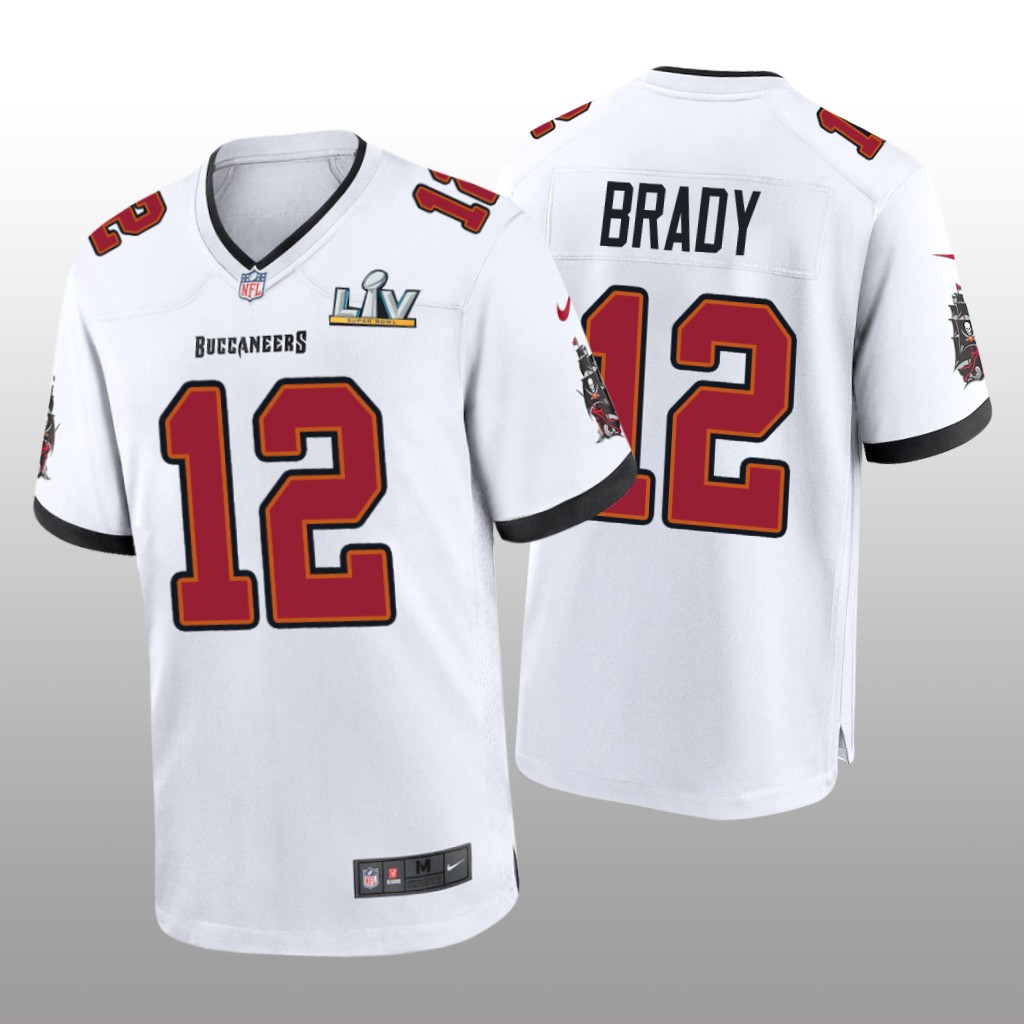 GOAT Tom Brady White Game Jersey Super Bowl LV - Men's
