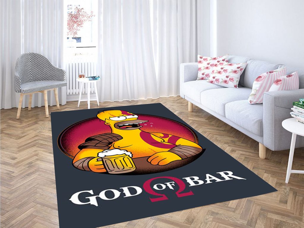 God Of Bar Simpson Living Room Modern Carpet Rectangle Rug