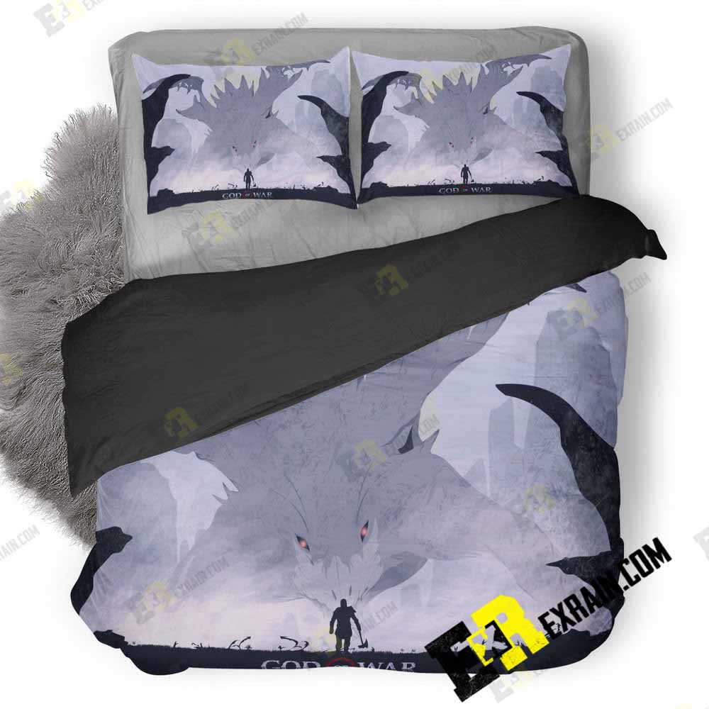 God Of War Kratos Vs Hraezlyr Digital Art Yk 3D Customized Duvet Cover Bedding Set