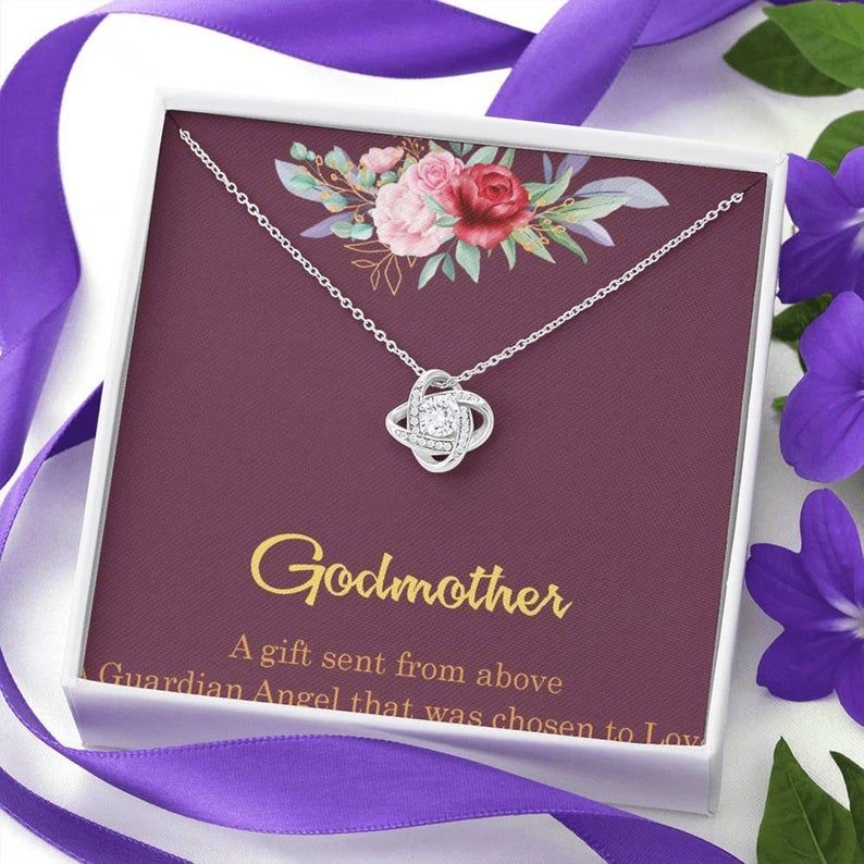 Godmother Love Knot Necklace Gift : Godmother Gift, Godmother Proposal, Fairy Godmother, Be My Godmother, Godmother Request