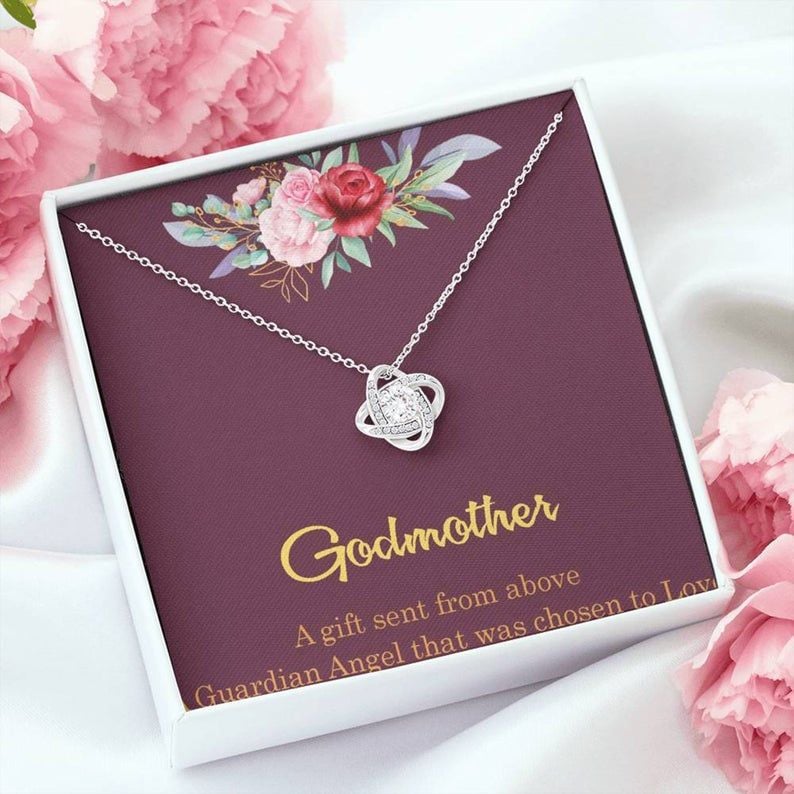 Godmother Love Knot Necklace Gift : Godmother Gift, Godmother Proposal, Fairy Godmother, Be My Godmother, Godmother Request