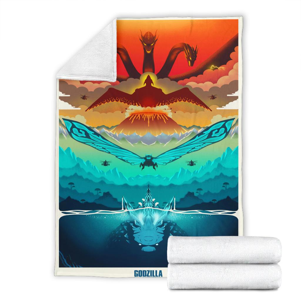 Godzilla 2019 Sherpa Blanket Cozy Blanket Fleece Blanket