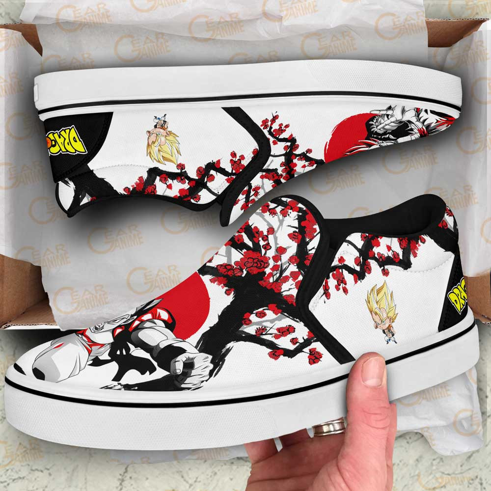 Gogeta Slip-On Shoes Canvas Custom Japan Style Anime Dragon Ball Shoes