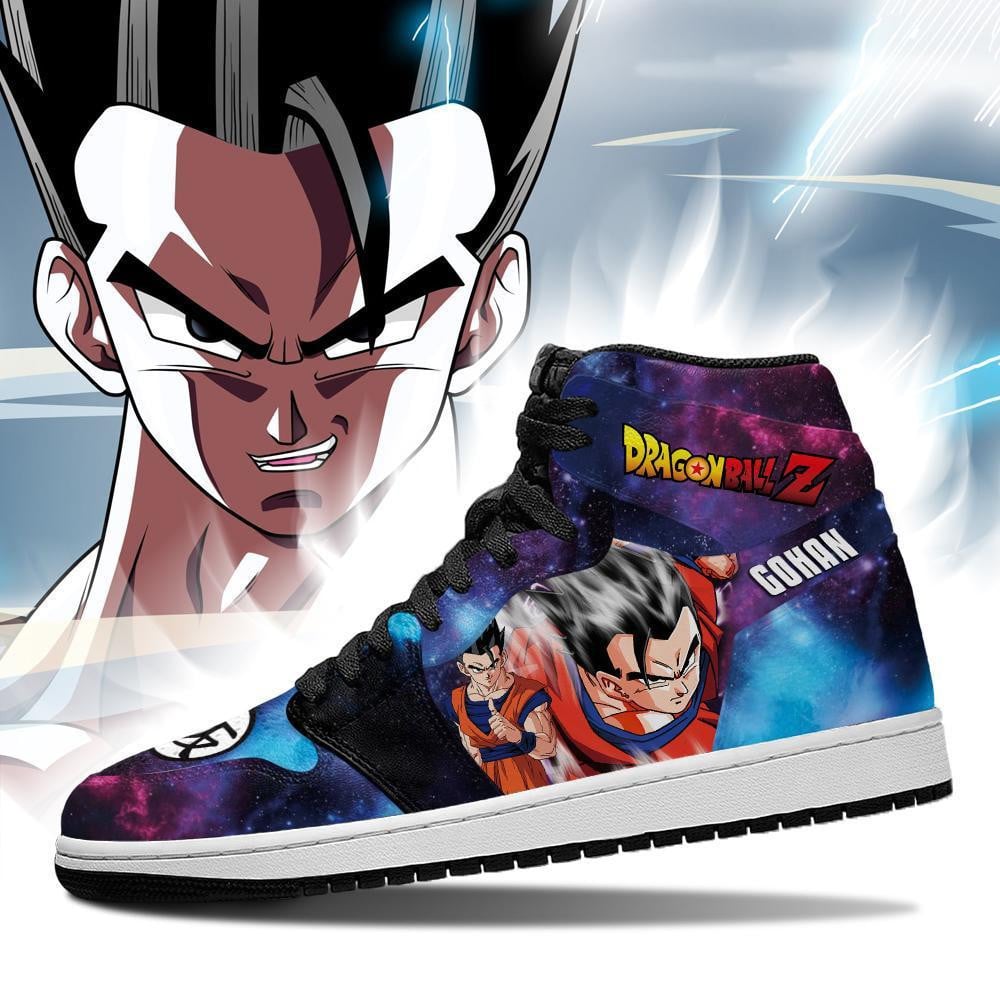 Gohan JD1s Sneakers Galaxy Anime Dragon Ball Shoes, Air Jordan Hightop
