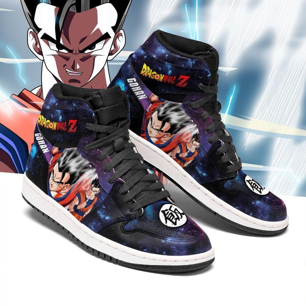 Gohan JD1s Sneakers Galaxy Anime Dragon Ball Shoes, Air Jordan Hightop