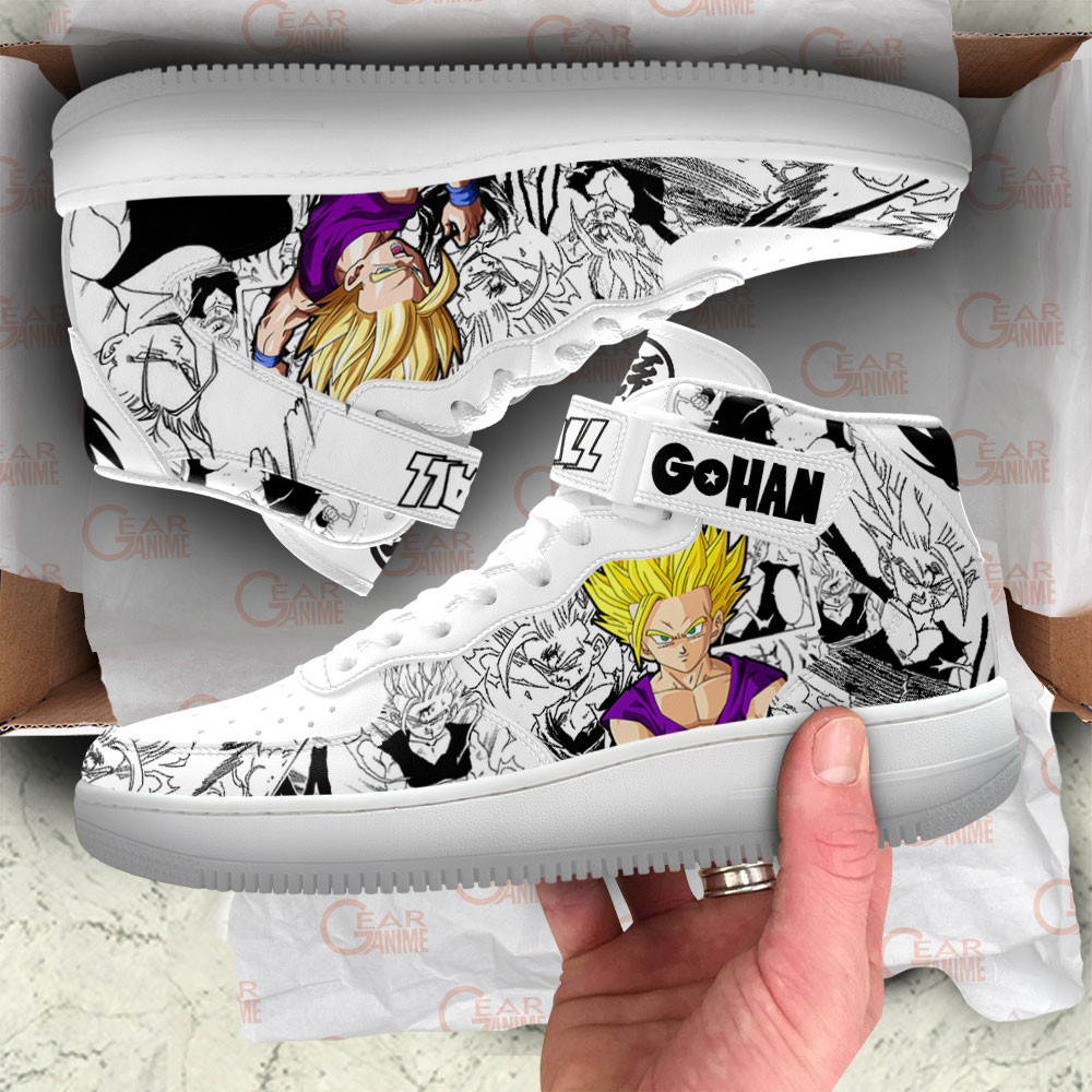 Gohan SSJ Sneakers Air Mid Custom Dragon Ball Anime Shoes Mix Manga