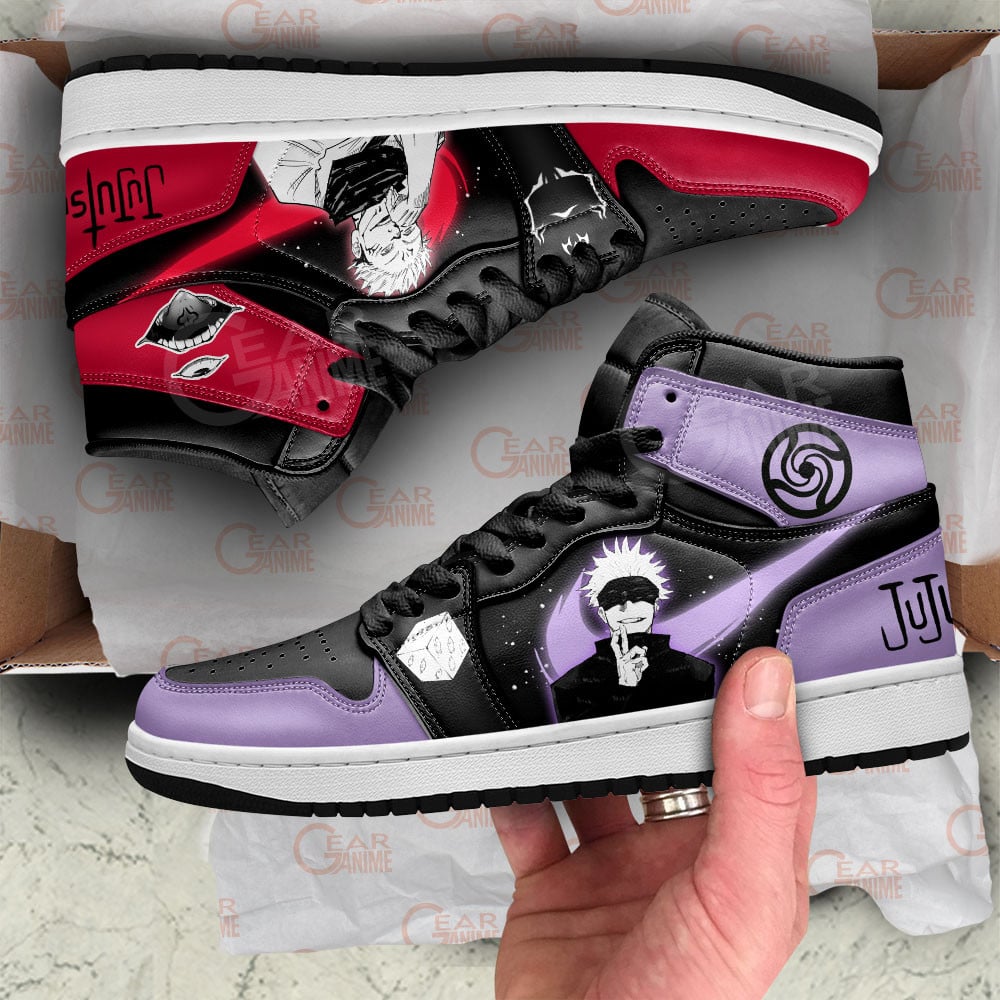 Gojo and Sukuna JD1s Sneakers Jujutsu Kaisen Anime Shoes, Air Jordan Hightop