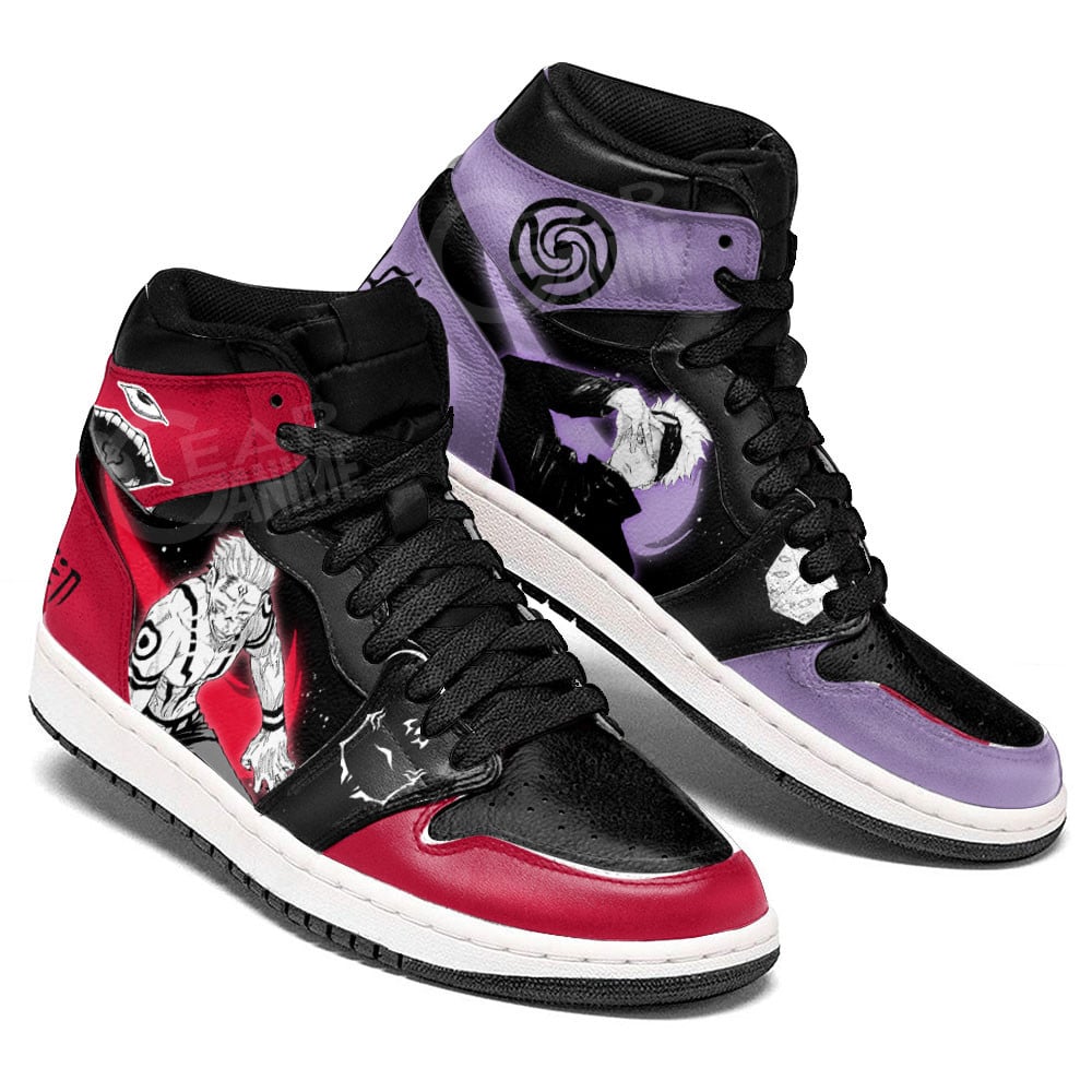 Gojo and Sukuna JD1s Sneakers Jujutsu Kaisen Anime Shoes, Air Jordan Hightop