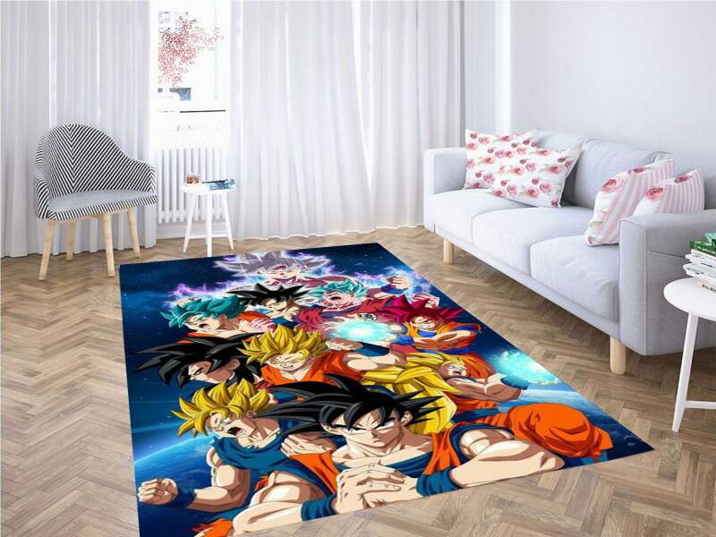 Goku All Transformation Wallpaper Carpet Rectangle Rug