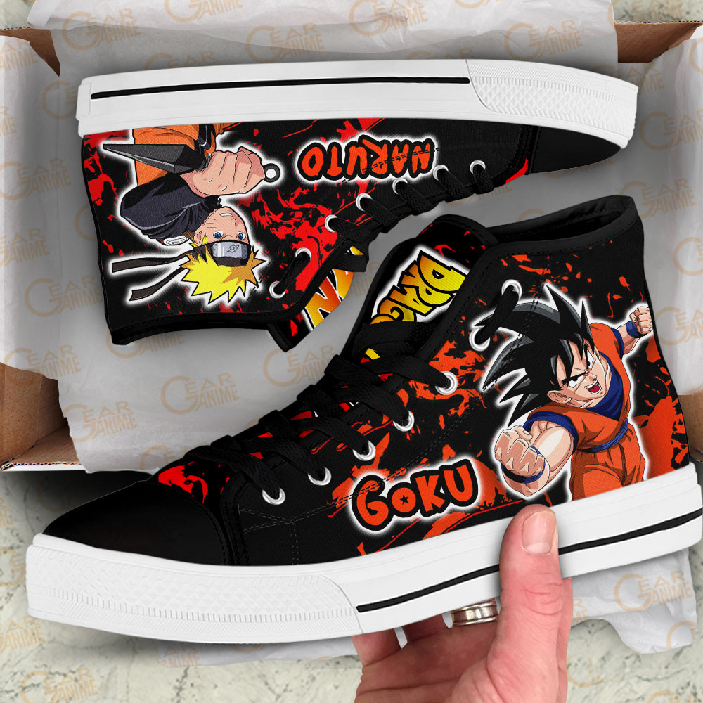 Goku and Nrt Uzumaki High Top Shoes Anime Sneakers