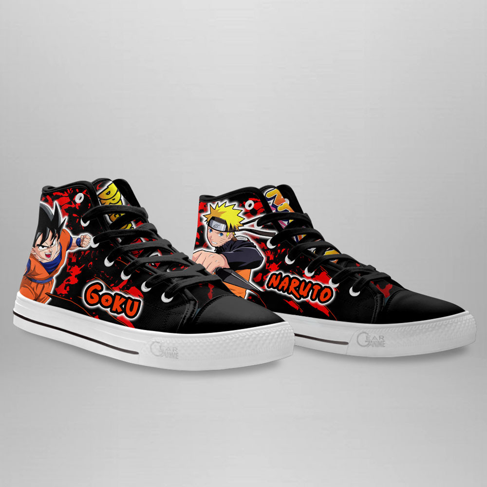 Goku and Nrt Uzumaki High Top Shoes Anime Sneakers