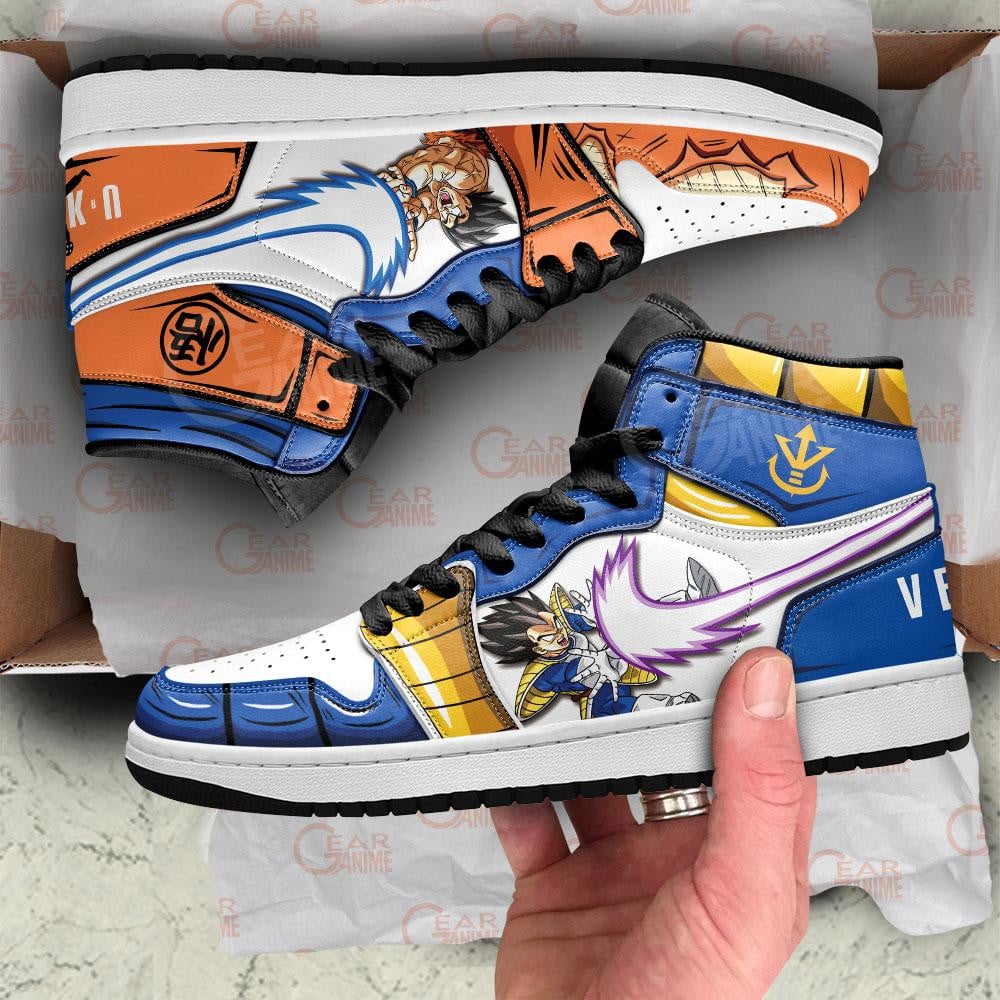 Goku And Vegeta Anime JD1s Sneakers, Air Jordan Hightop