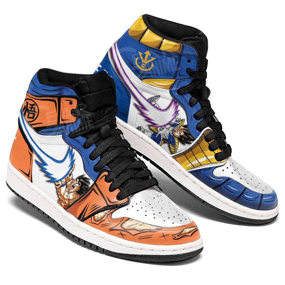 Goku And Vegeta Anime JD1s Sneakers, Air Jordan Hightop