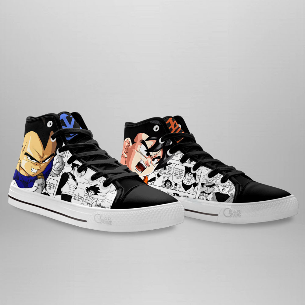 Goku and Vegeta High Top Shoes Dragon Ball Custom Anime Sneakers Mix Manga