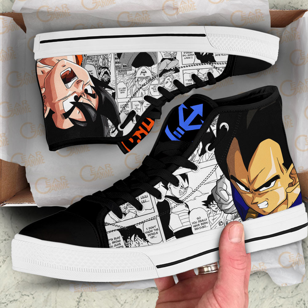 Goku and Vegeta High Top Shoes Dragon Ball Custom Anime Sneakers Mix Manga