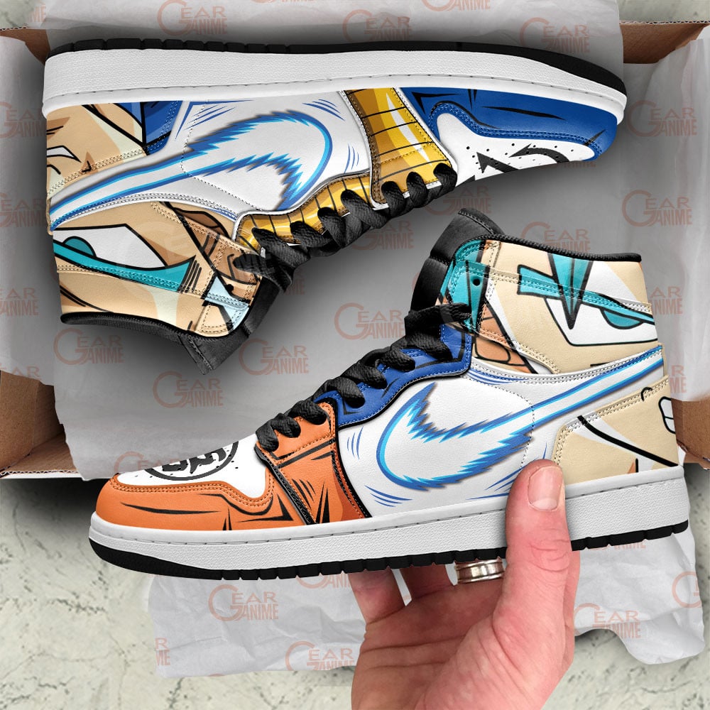 Goku and Vegeta JD1s Sneakers Dragon Ball Anime Shoes, Air Jordan Hightop