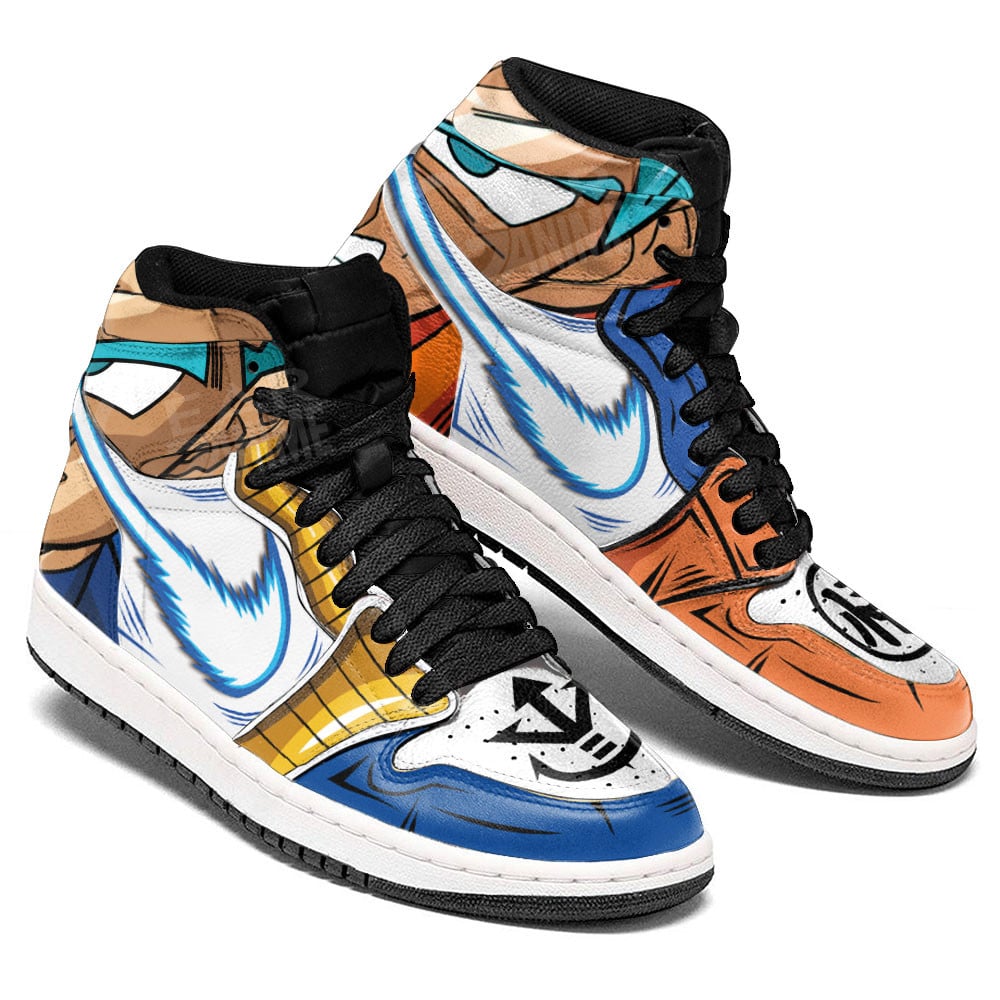Goku and Vegeta JD1s Sneakers Dragon Ball Anime Shoes, Air Jordan Hightop