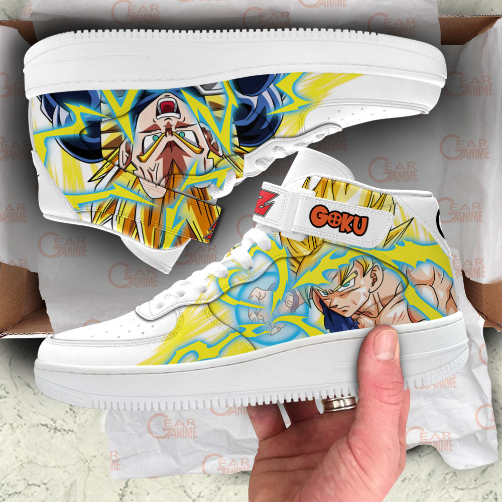 Goku and Vegeta Super Saiyan Sneakers Air Mid Custom Dragon Ball Anime Shoes