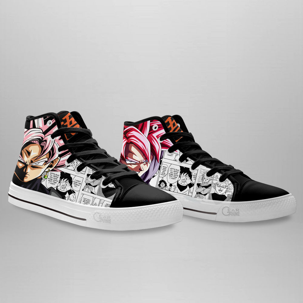Goku Black Rose High Top Shoes Dragon Ball Custom Anime Sneakers Mix Manga