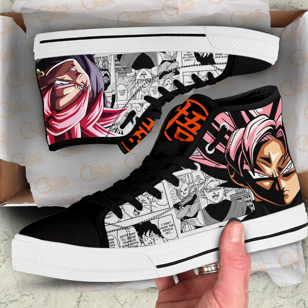Goku Black Rose High Top Shoes Dragon Ball Custom Anime Sneakers Mix Manga