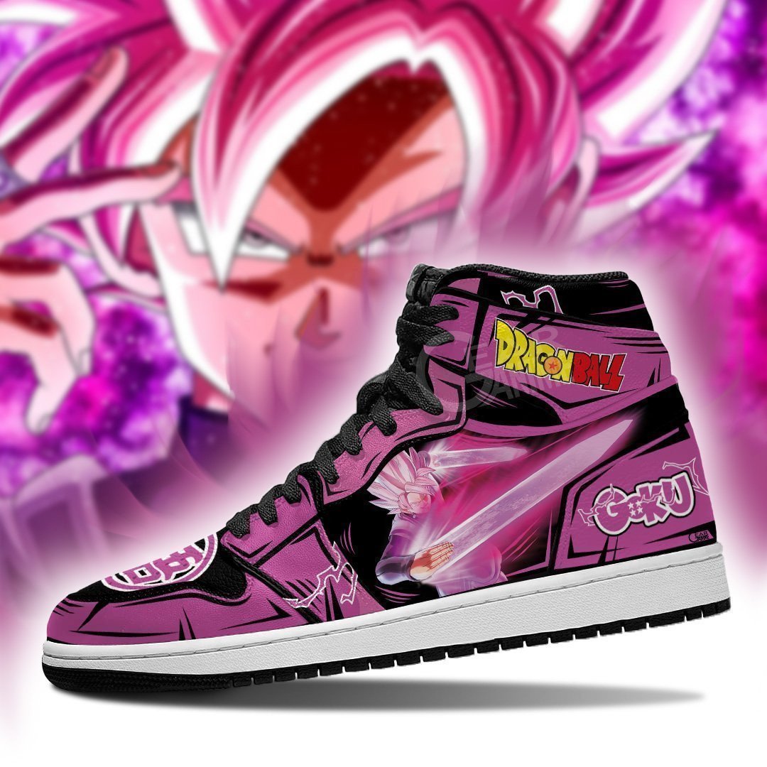 Goku Black Rose J1s Sneakers Dragon Ball Anime Shoes, Air Jordan Hightop