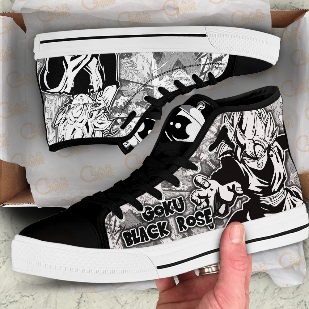 Goku Black Rose Kid High Top Shoes Dragon Ball Custom Manga Sneakers