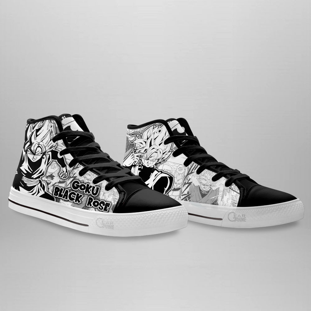 Goku Black Rose Kid High Top Shoes Dragon Ball Custom Manga Sneakers