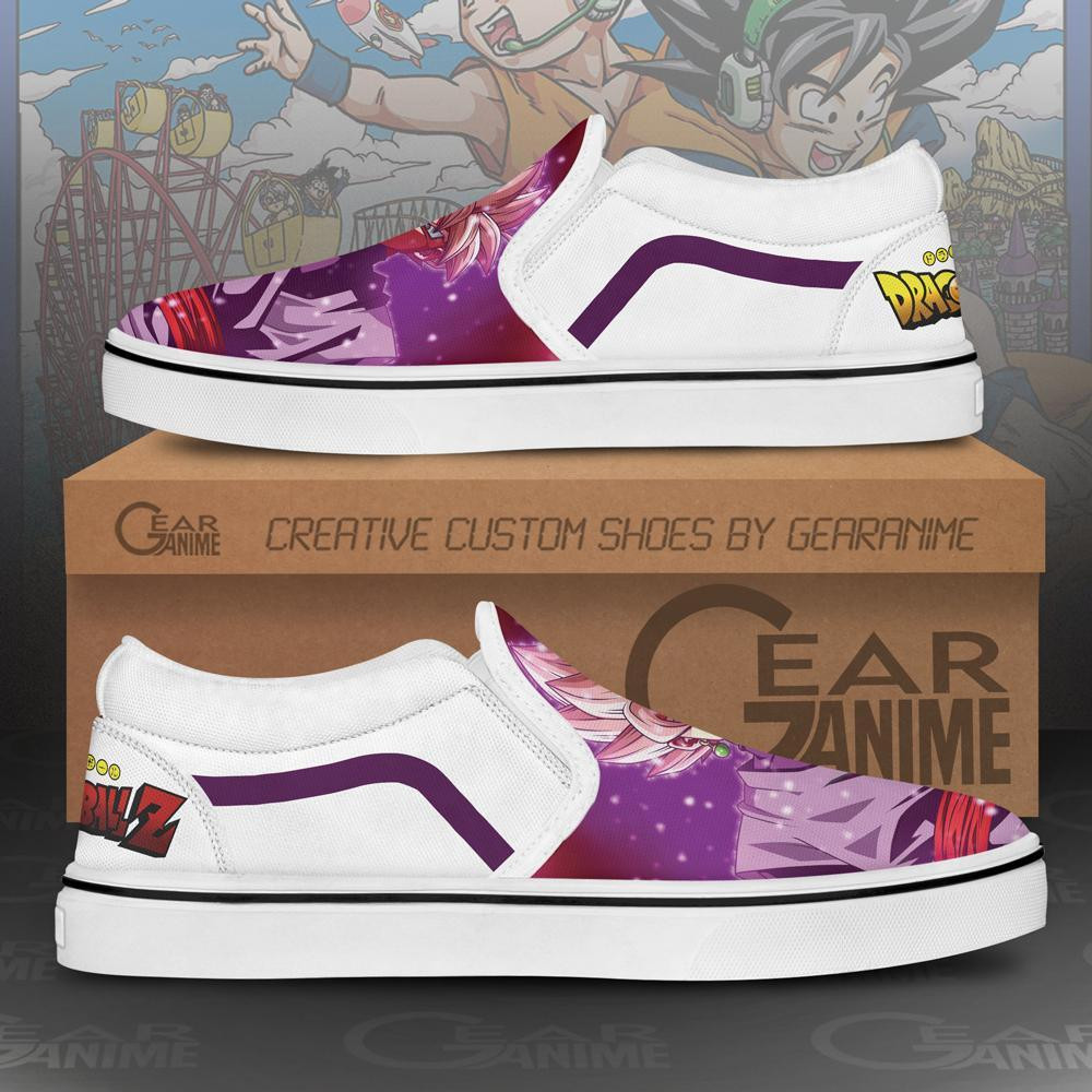 Goku Black Rose Slip-On Shoes Canvas Canvas Dragon Ball Custom Anime Shoes