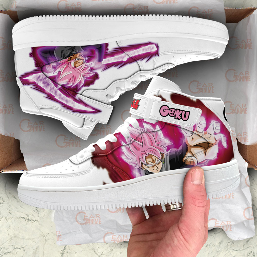 Goku Black Rose Sneakers Air Mid Custom Dragon Ball Anime Shoes