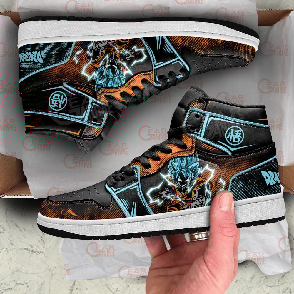 Goku Blue JD1s Sneakers Dragon Ball Anime Shoes, Air Jordan Hightop